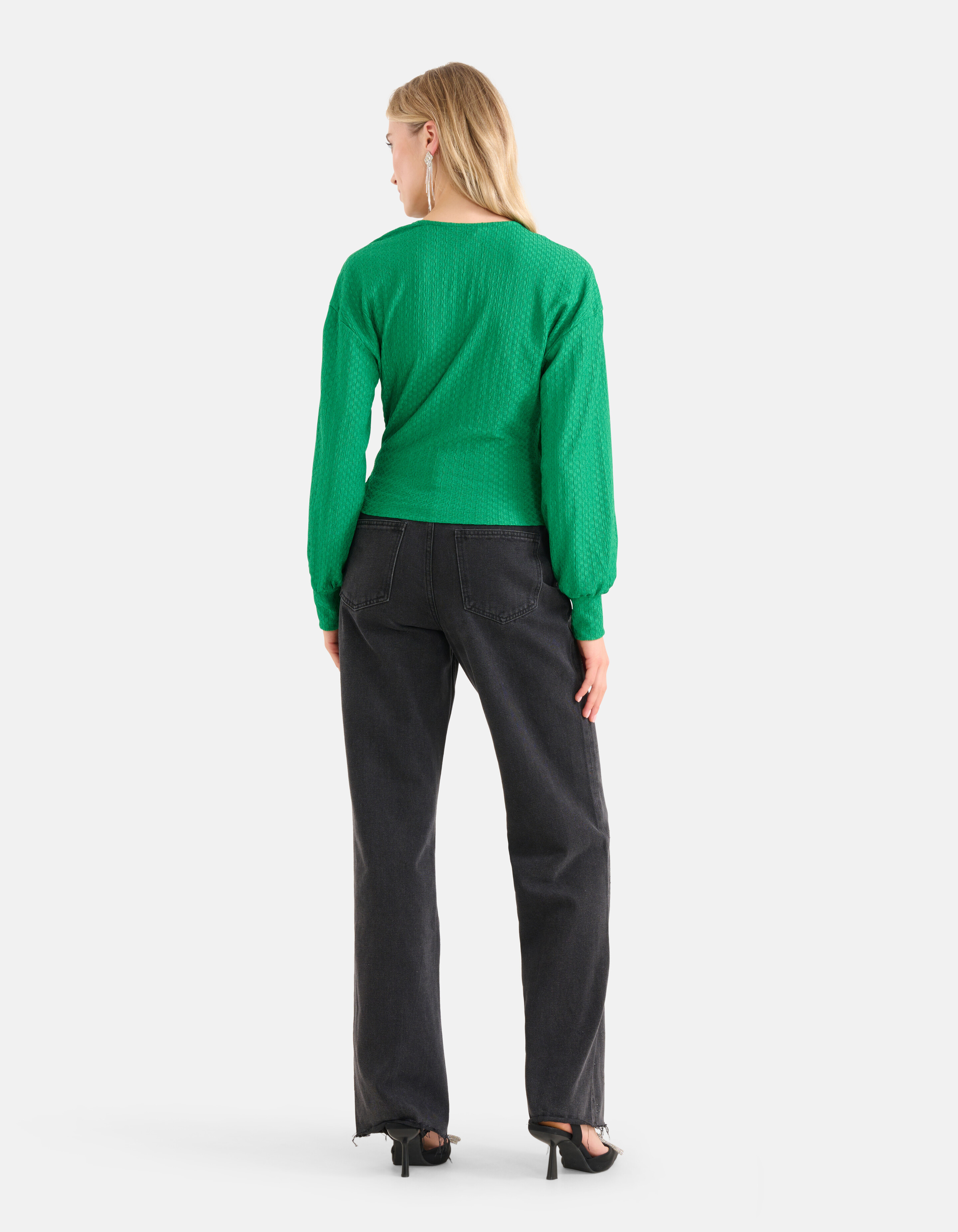 Crinkle Wrap Top Grün SHOEBY WOMEN