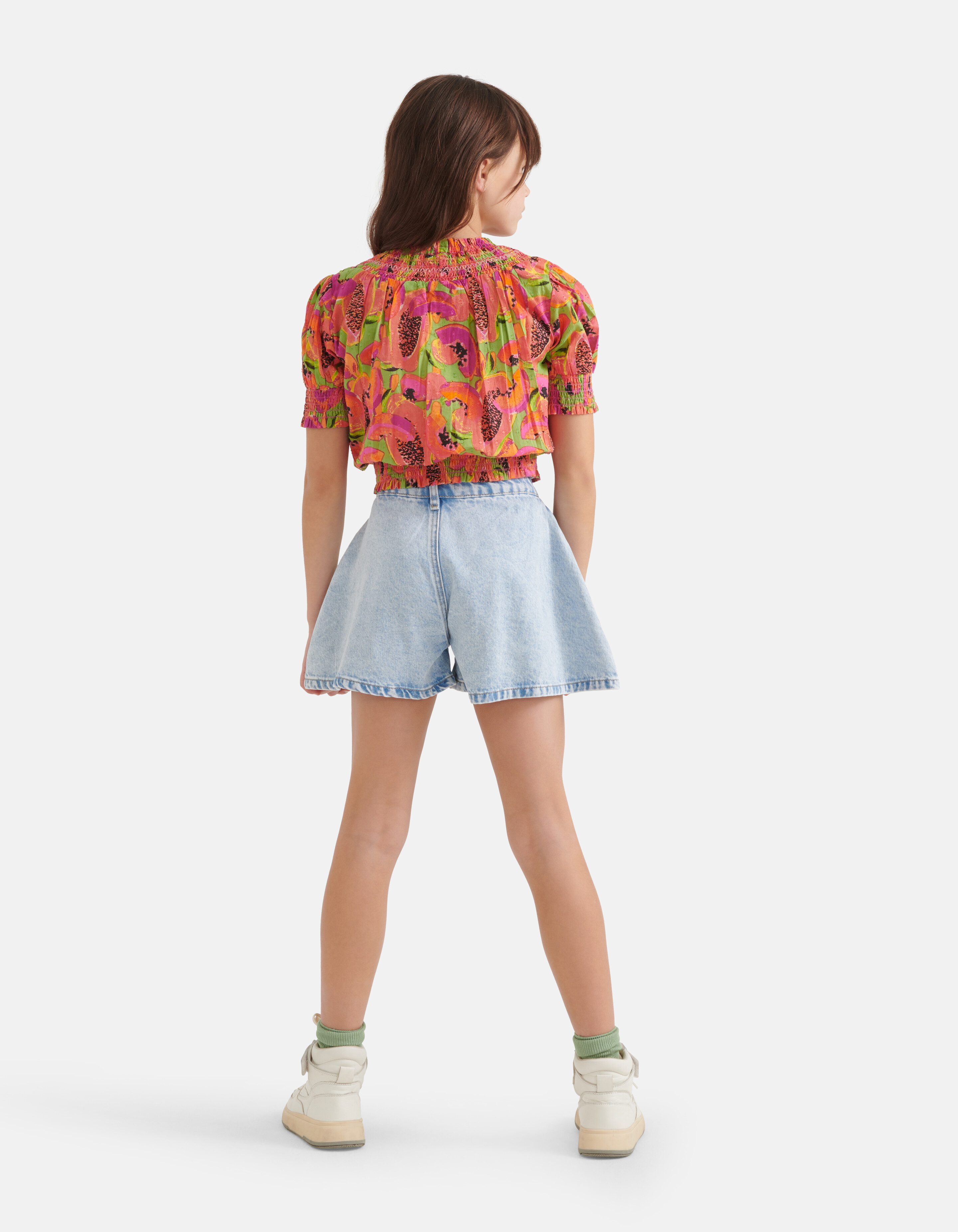 Weite Denim-Shorts Hellblau SHOEBY GIRLS