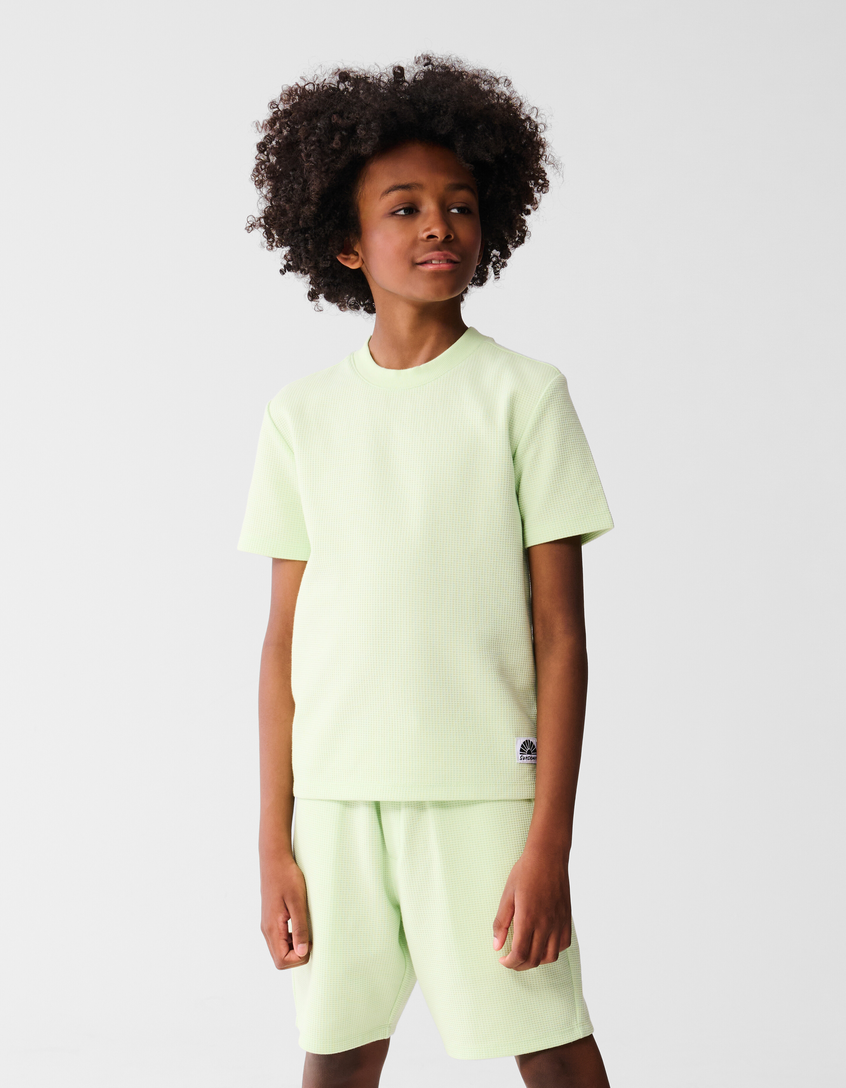 Neon Waffel-T-Shirt Grün SHOEBY BOYS