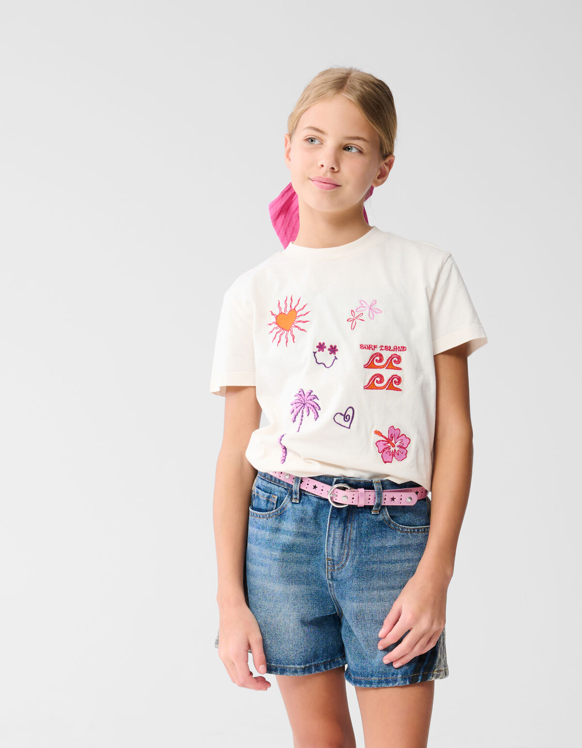 Sunny Artwork T-shirt Off White SHOEBY GIRLS