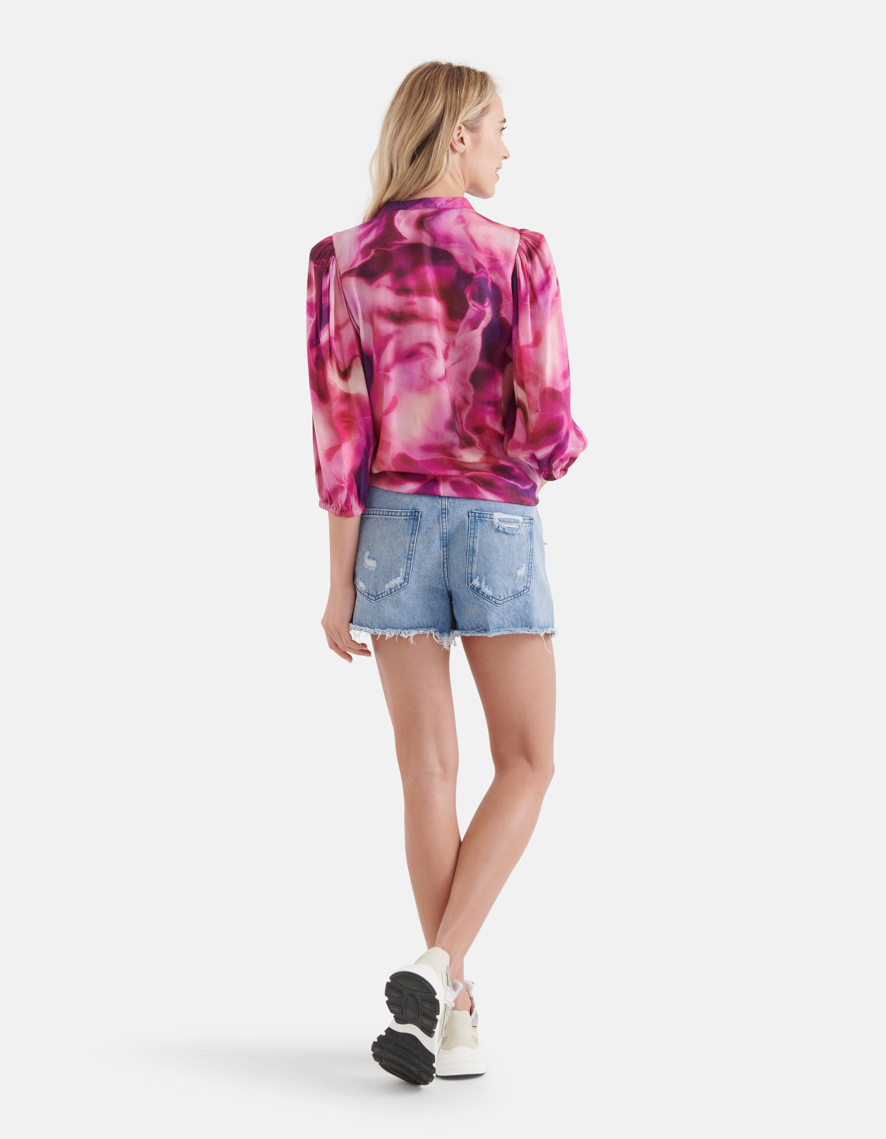 Tie Dye Print Bluse Rosa SHOEBY WOMEN
