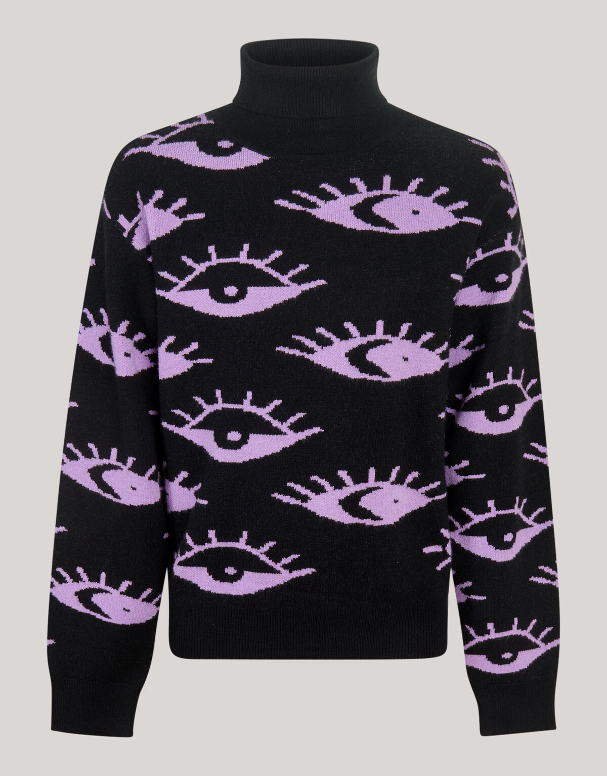 Ösen-Rollkragenpullover Schwarz SHOEBY GIRLS