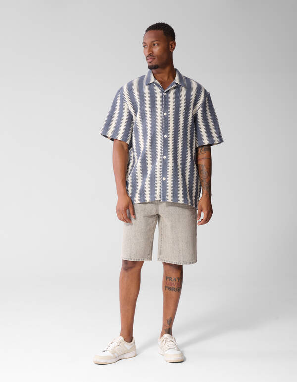 Gewebtes Overshirt Blau SHOEBY MEN