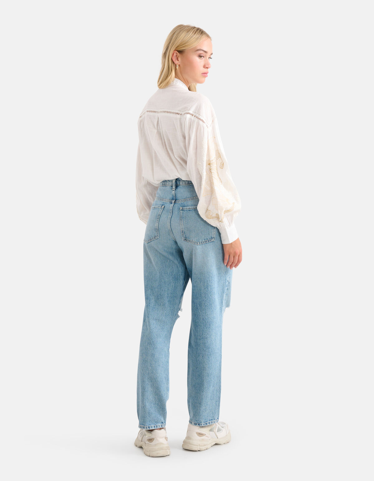 Bluse mit Stickerei und Pailletten Off White SHOEBY WOMEN