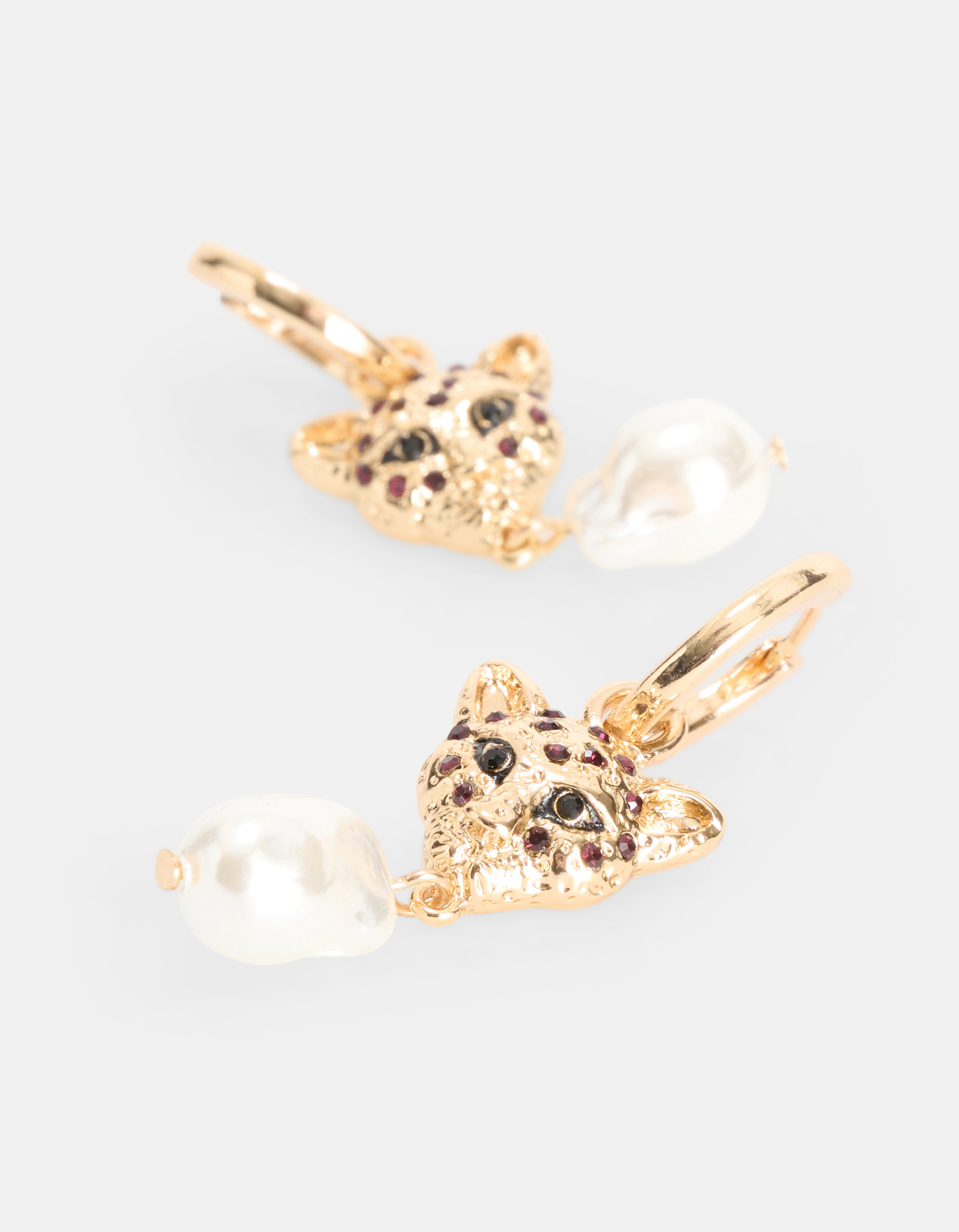 Leopard Perlenohrringe Gold SHOEBY ACCESSOIRES