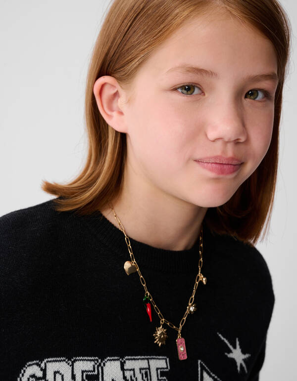 Gestrickter Create Artwork Pullover Schwarz SHOEBY GIRLS