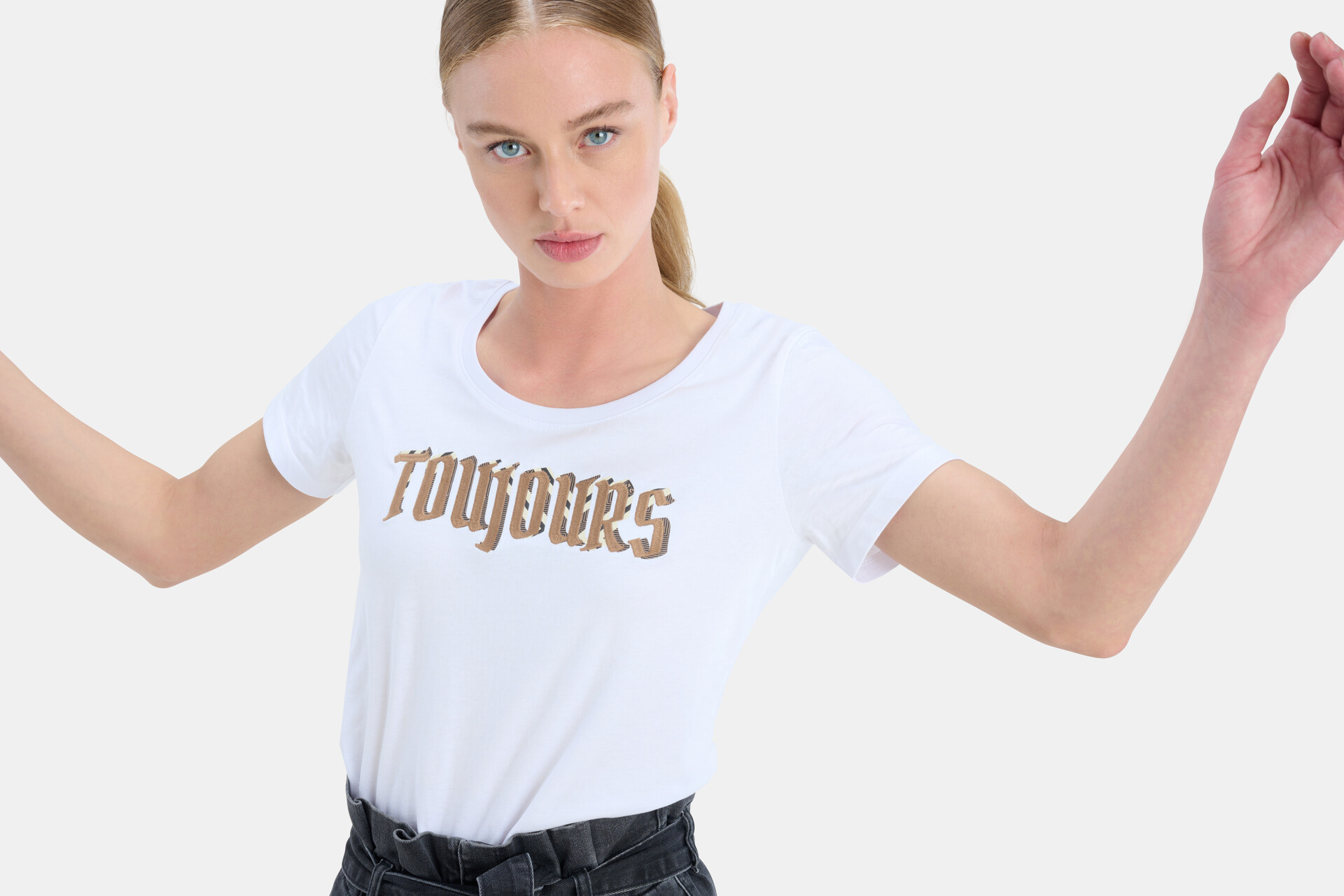T-Shirt mit Textdruck Weiß SHOEBY WOMEN