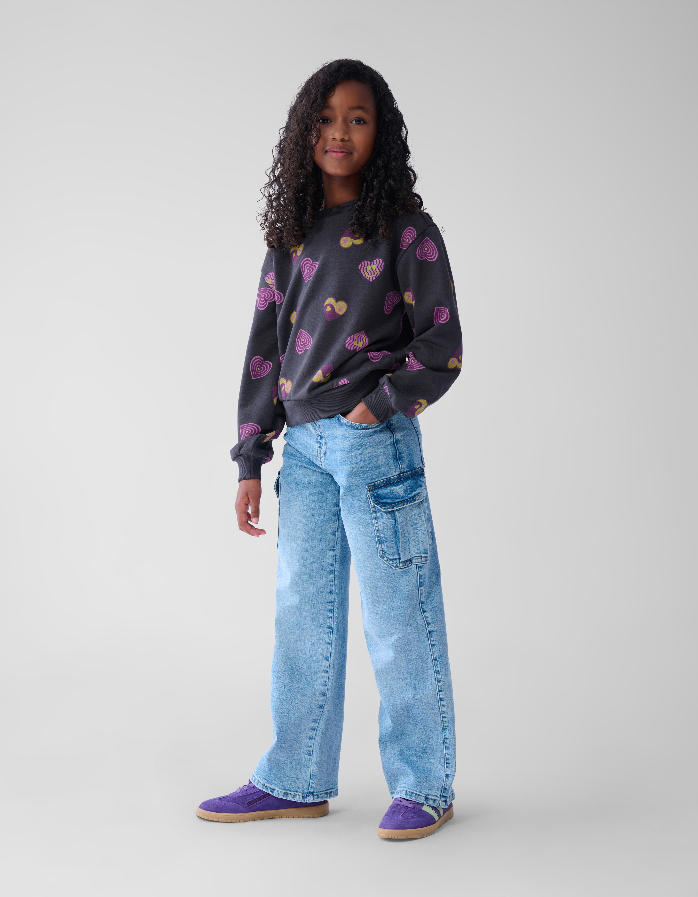 Herz-Pullover Dunkelgrau SHOEBY GIRLS