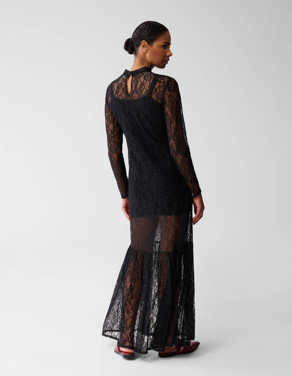 Maxikleid aus Spitze Schwarz SHOEBY WOMEN