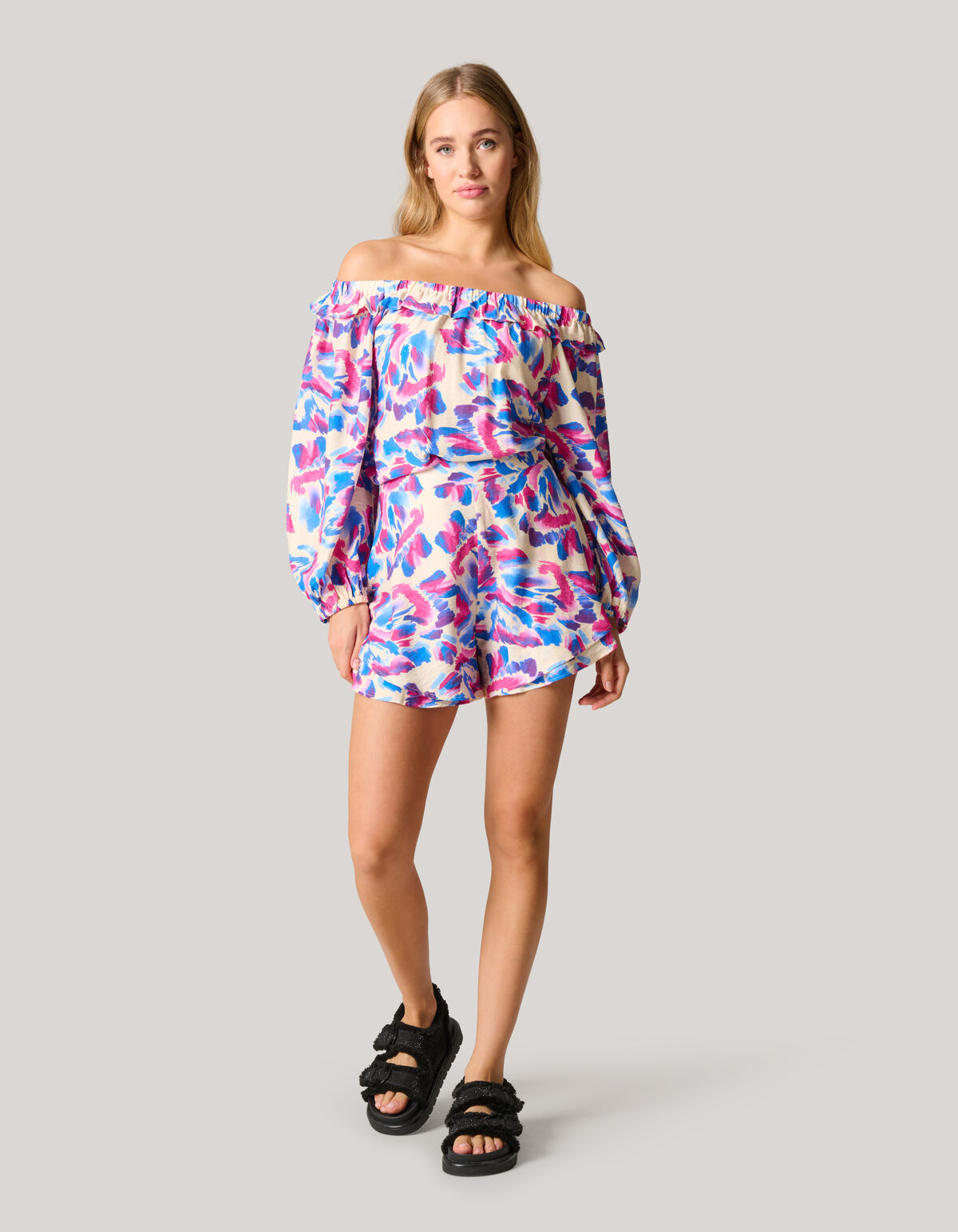 Bedruckte kurze Gebroken Wit SHOEBY WOMEN