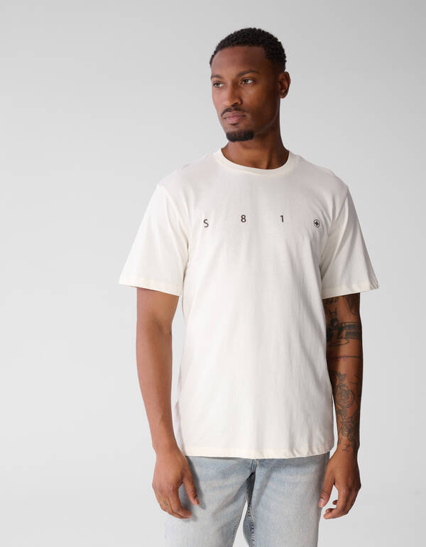 Minimal Artwork T-Shirt Gebrochen Wei&szlig; SHOEBY MEN