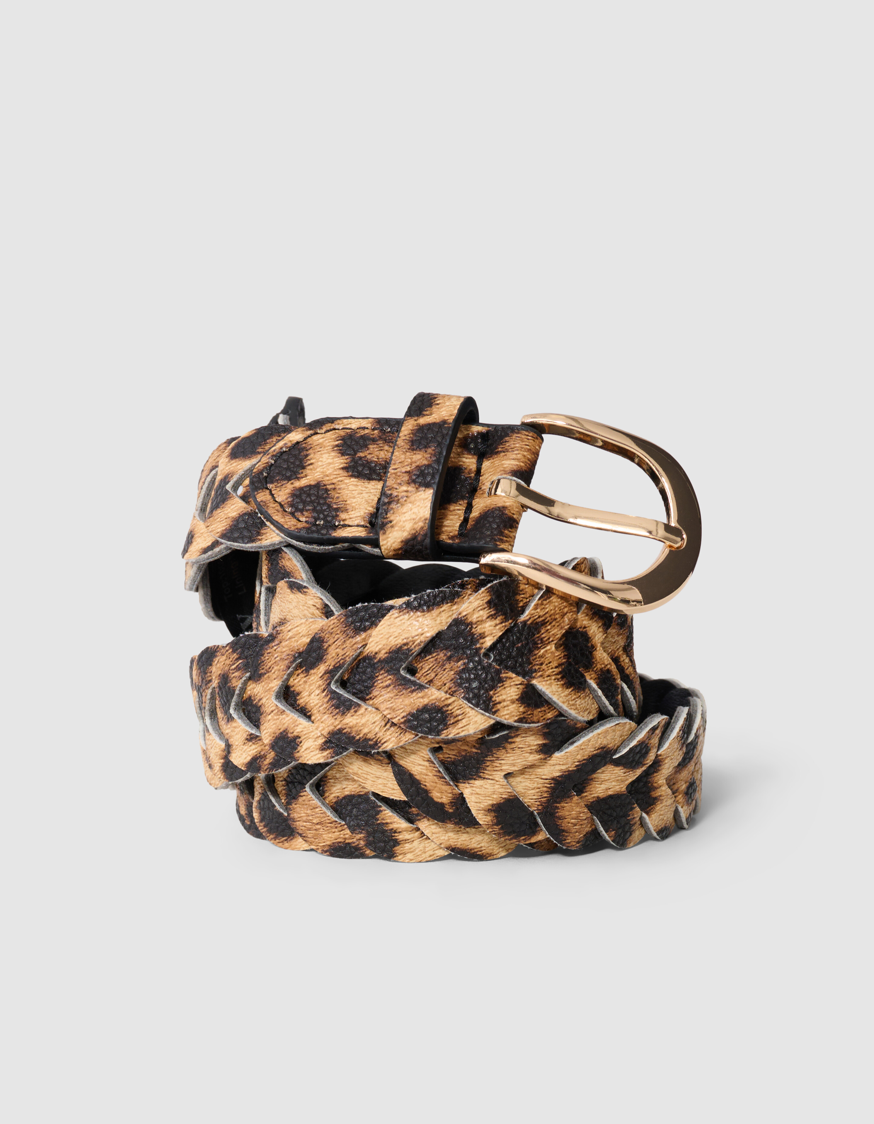 Gevlochten Leopard Riem Bruin SHOEBY ACCESSOIRES