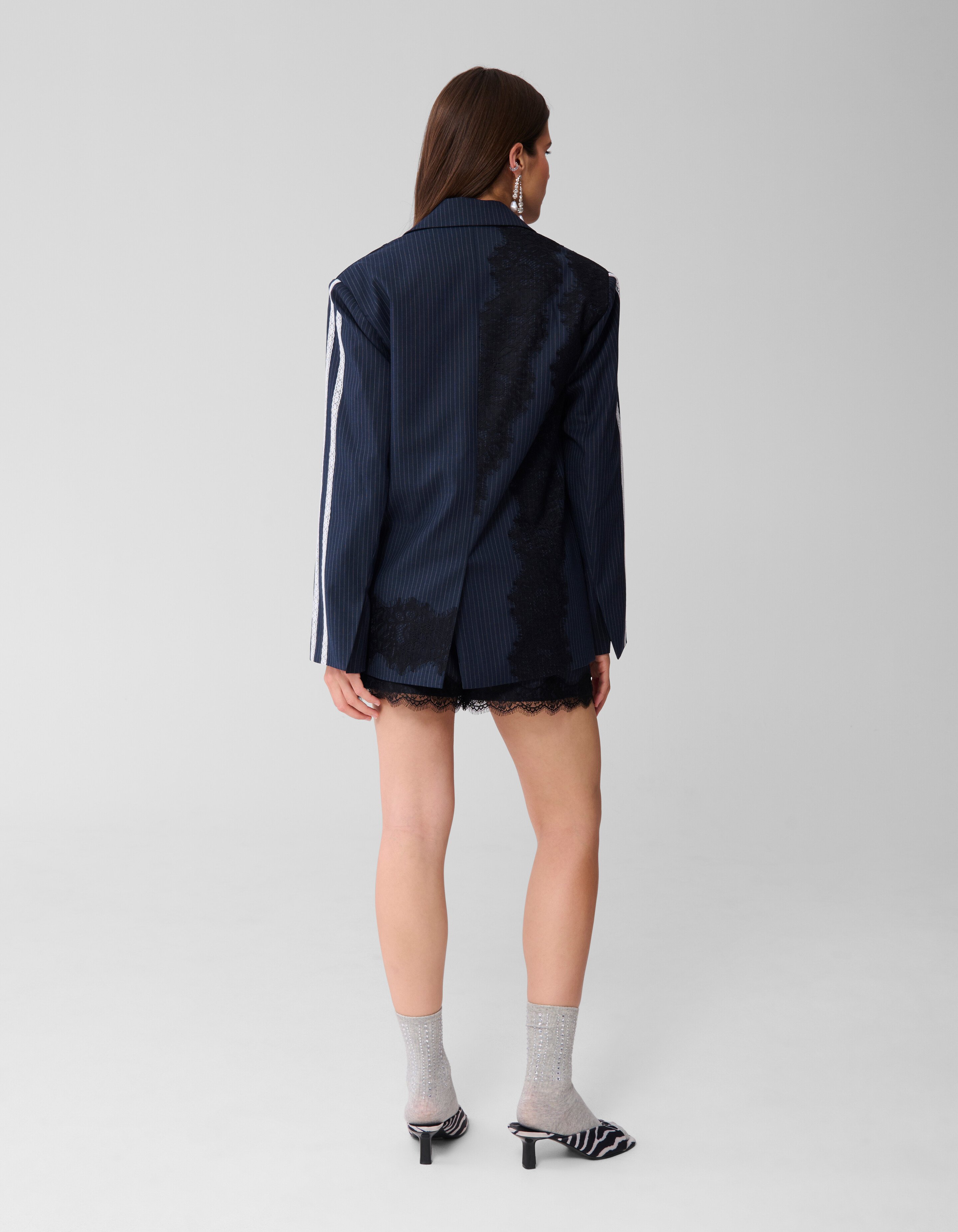 Übergroßer Blazer aus Spitze Dunkelblau SHOEBY WOMEN