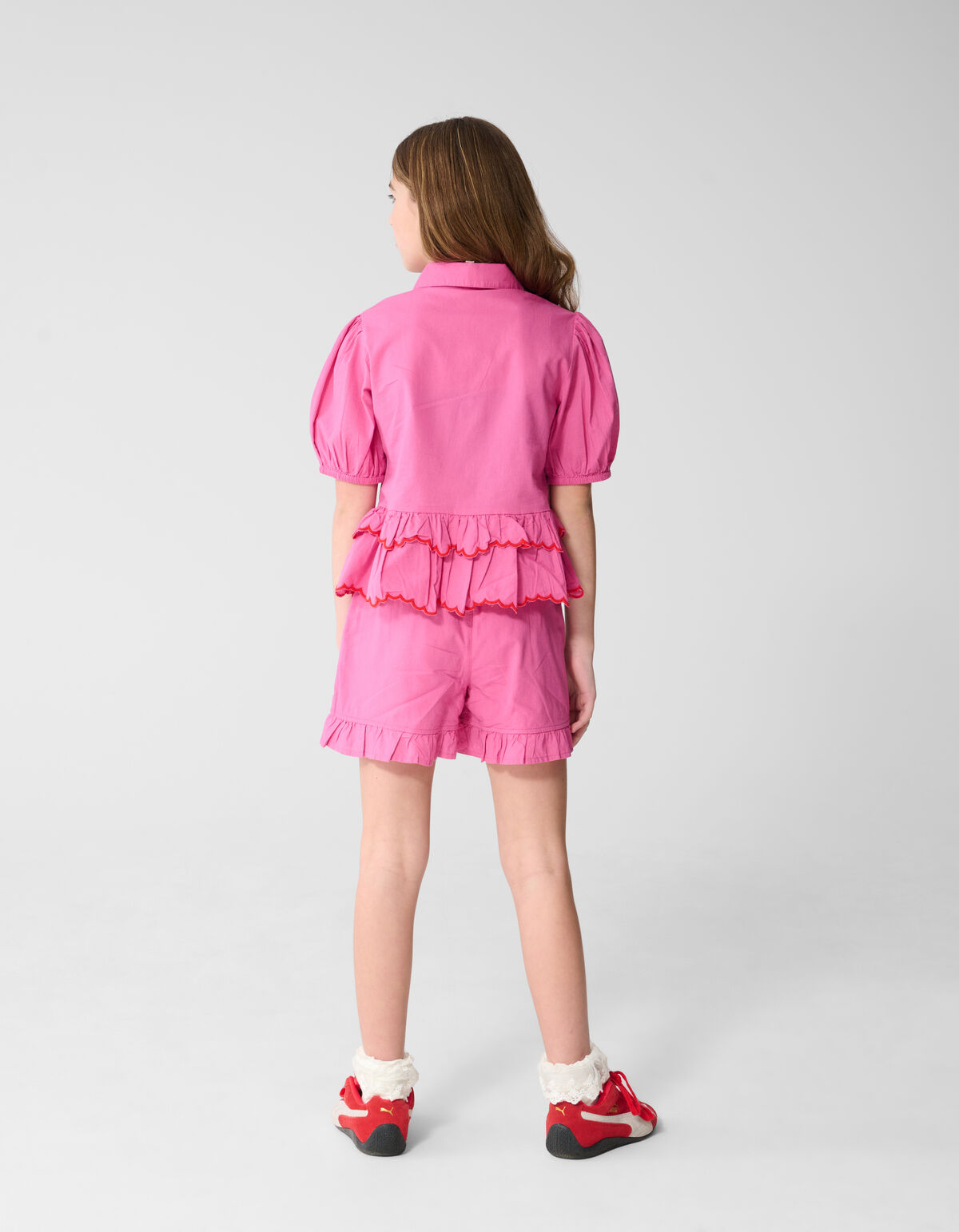 R&uuml;schen-Herz-Shorts Rosa SHOEBY GIRLS