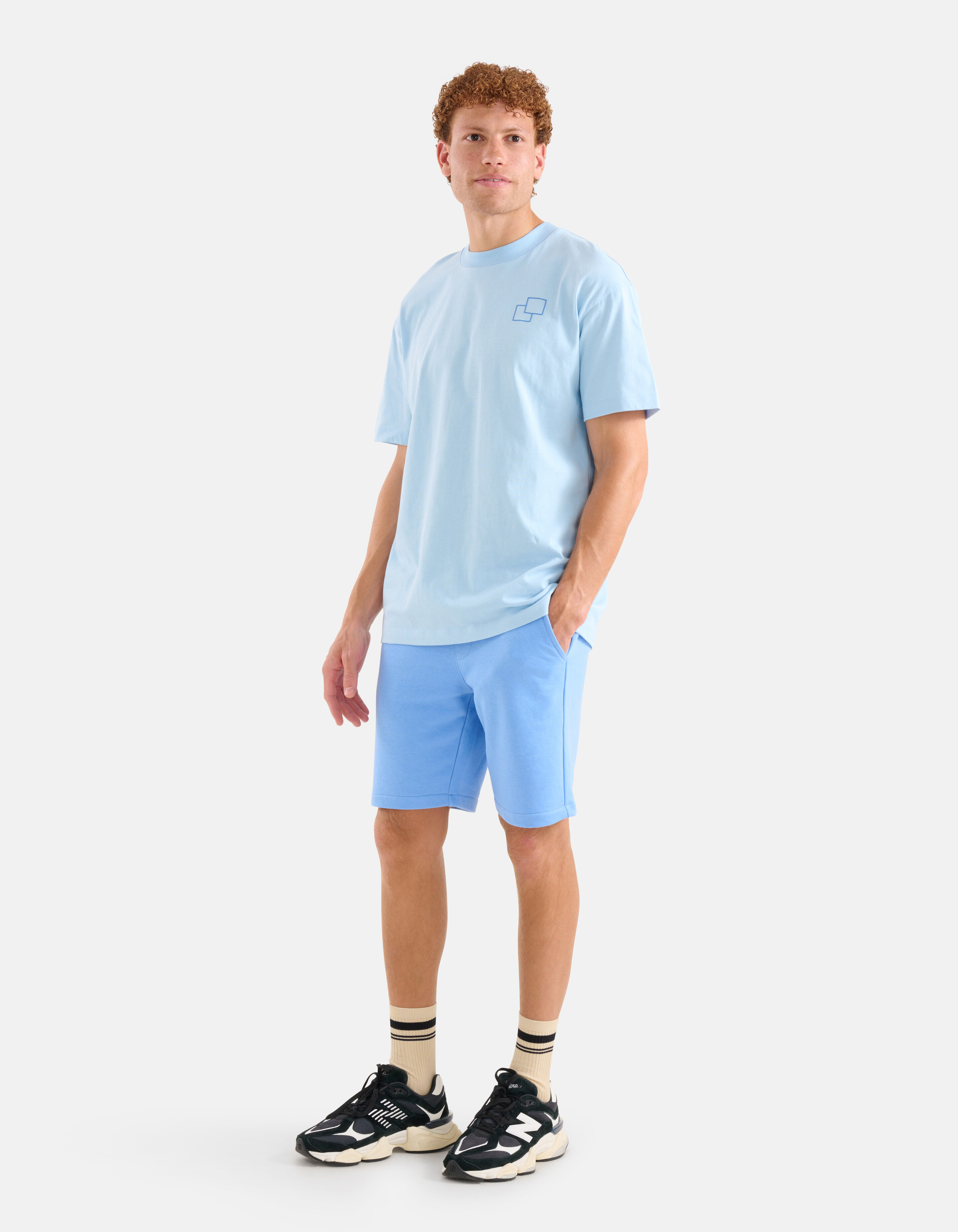 Stickerei-T-Shirt Blau SHOEBY MEN