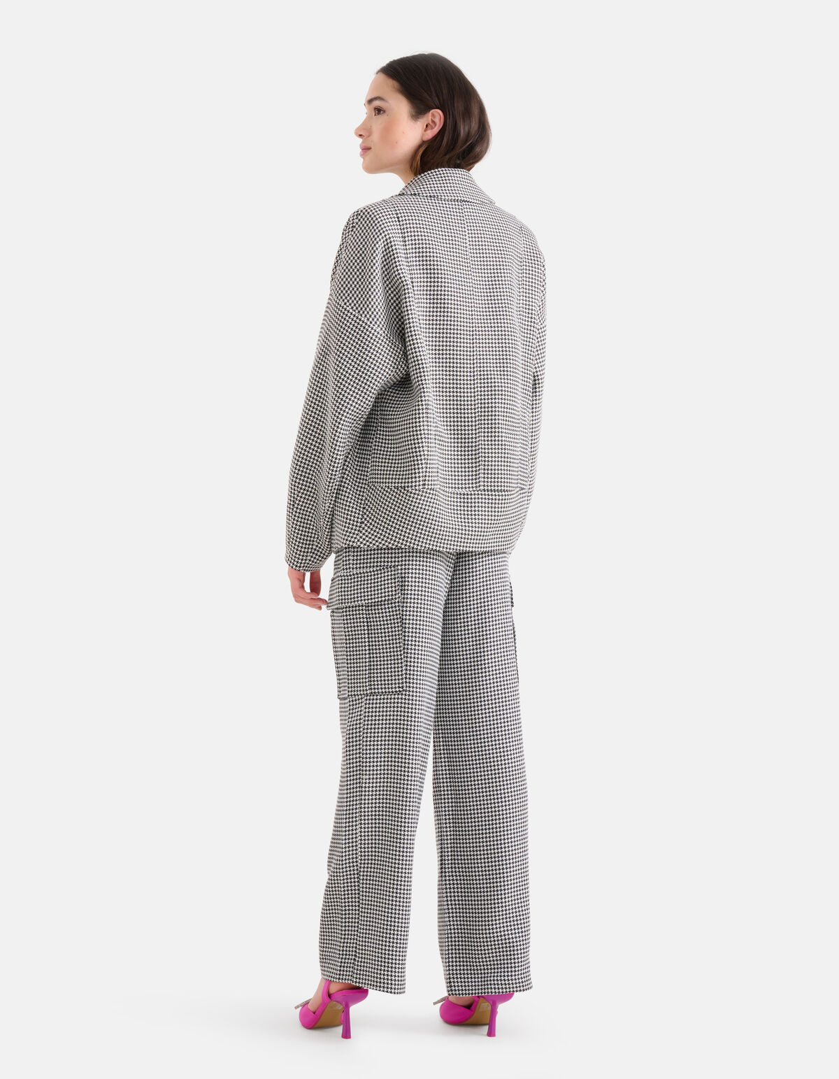 Pied-De-Poule Blazer Schwarz/Weiß SHOEBY WOMEN