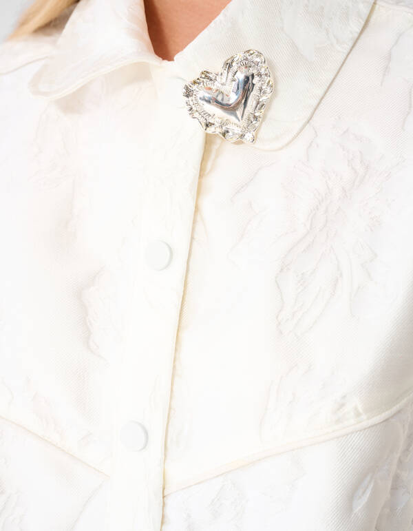 Oversized Jacquard Jacke Off-White SHOEBY WOMEN