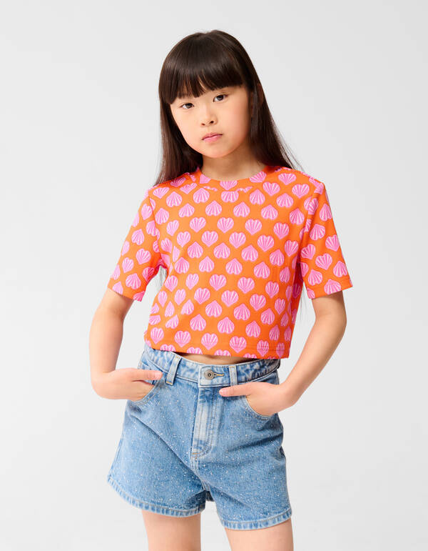 Muscheln Crop Top Orange SHOEBY GIRLS