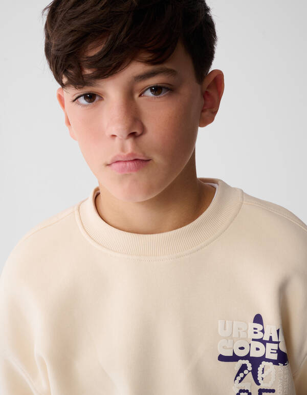 Urban Artwork Pullover Beige SHOEBY BOYS