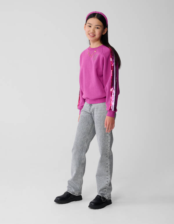 Sportlicher Paillettenpullover Rosa SHOEBY GIRLS