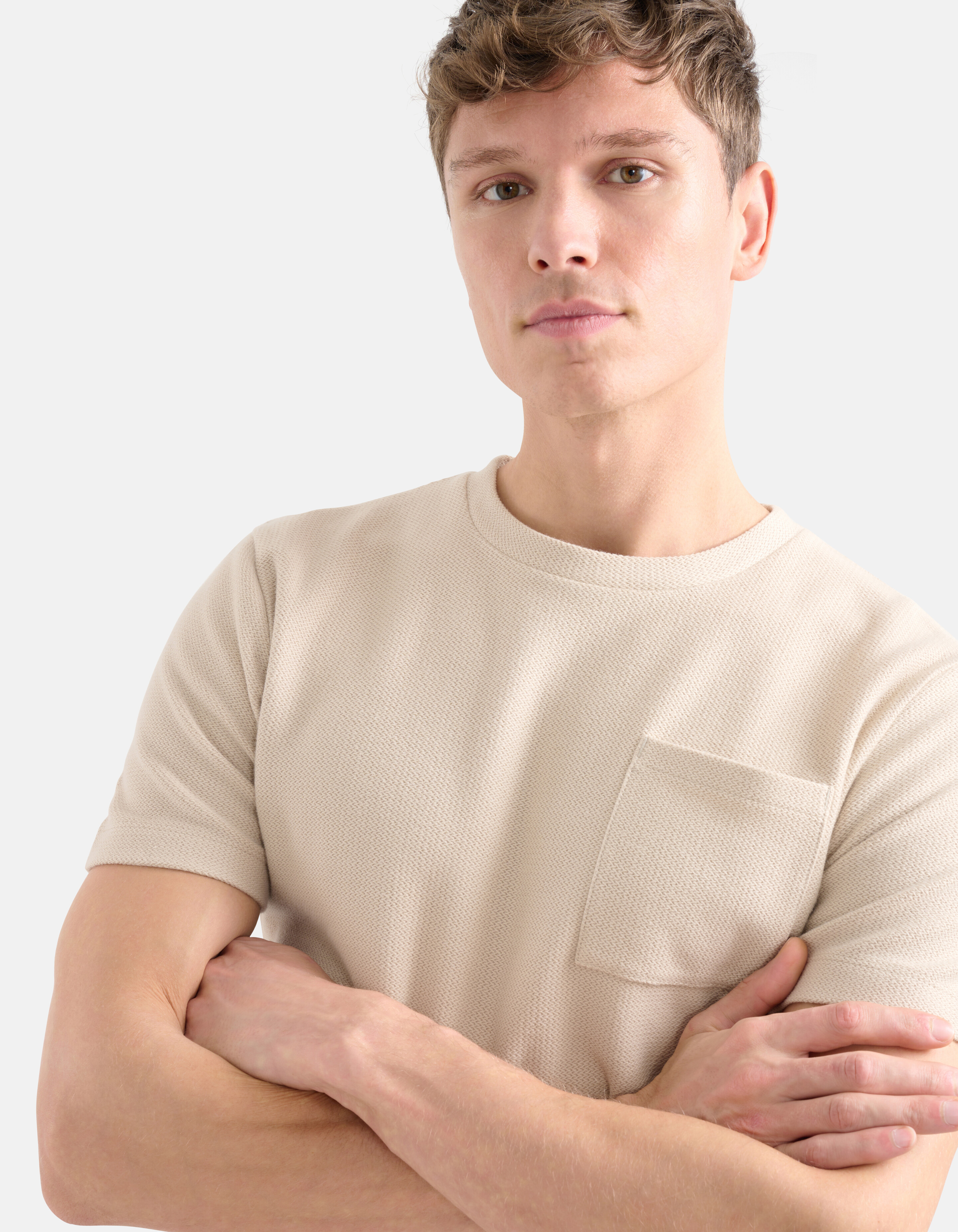 Textur-T-Shirt Beige SHOEBY MEN