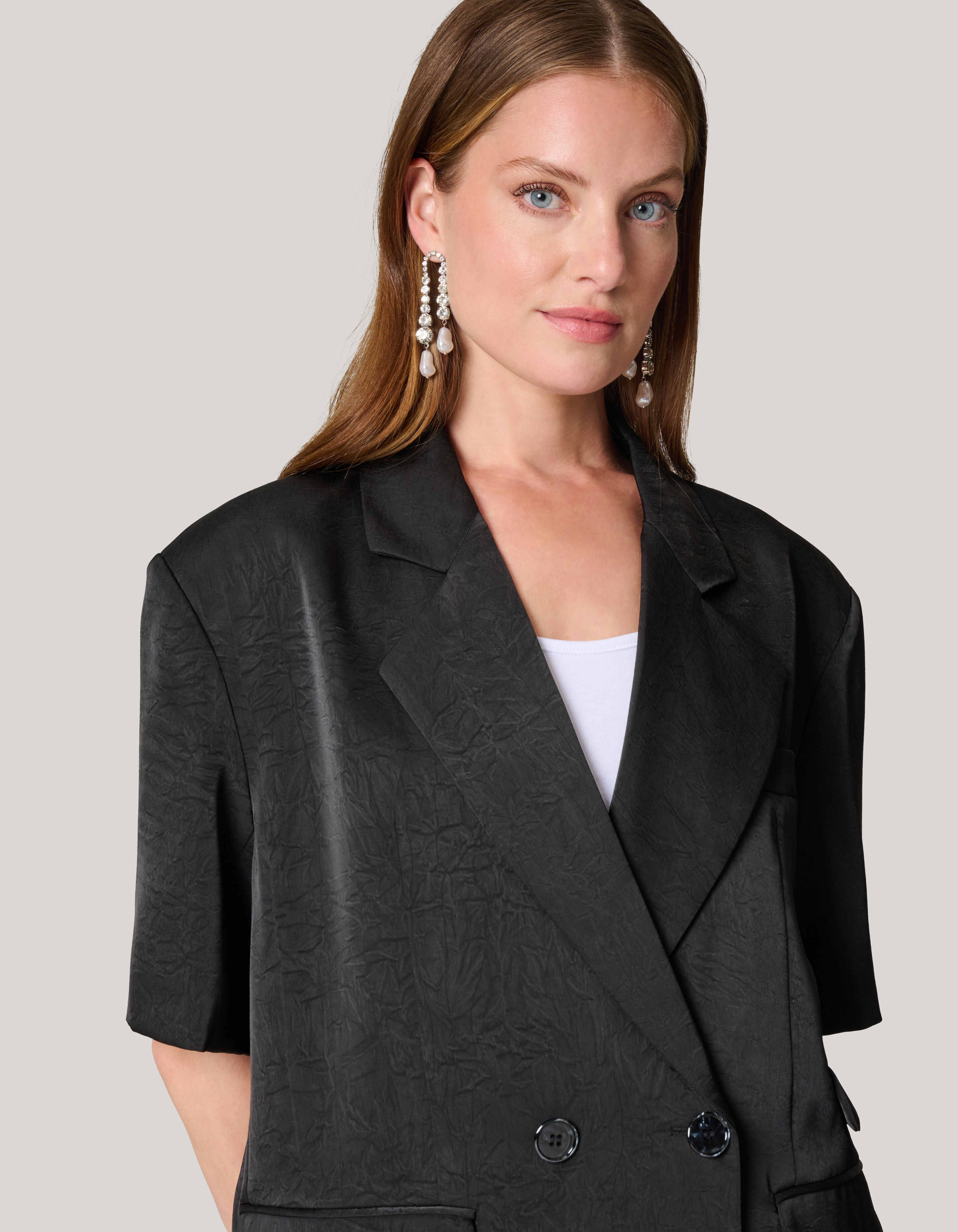 Übergroßer Blazer mit kurzen Ärmeln Schwarz SHOEBY WOMEN