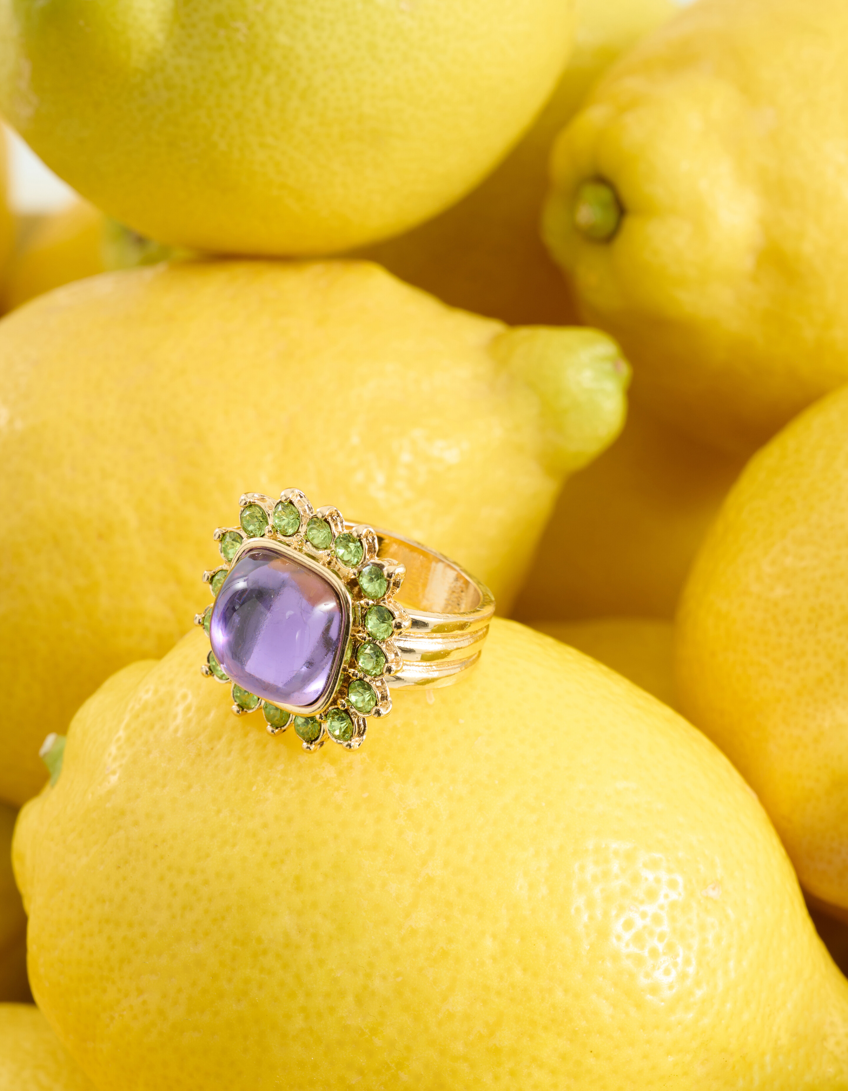 Farbiger Ring Gold SHOEBY ACCESSOIRES
