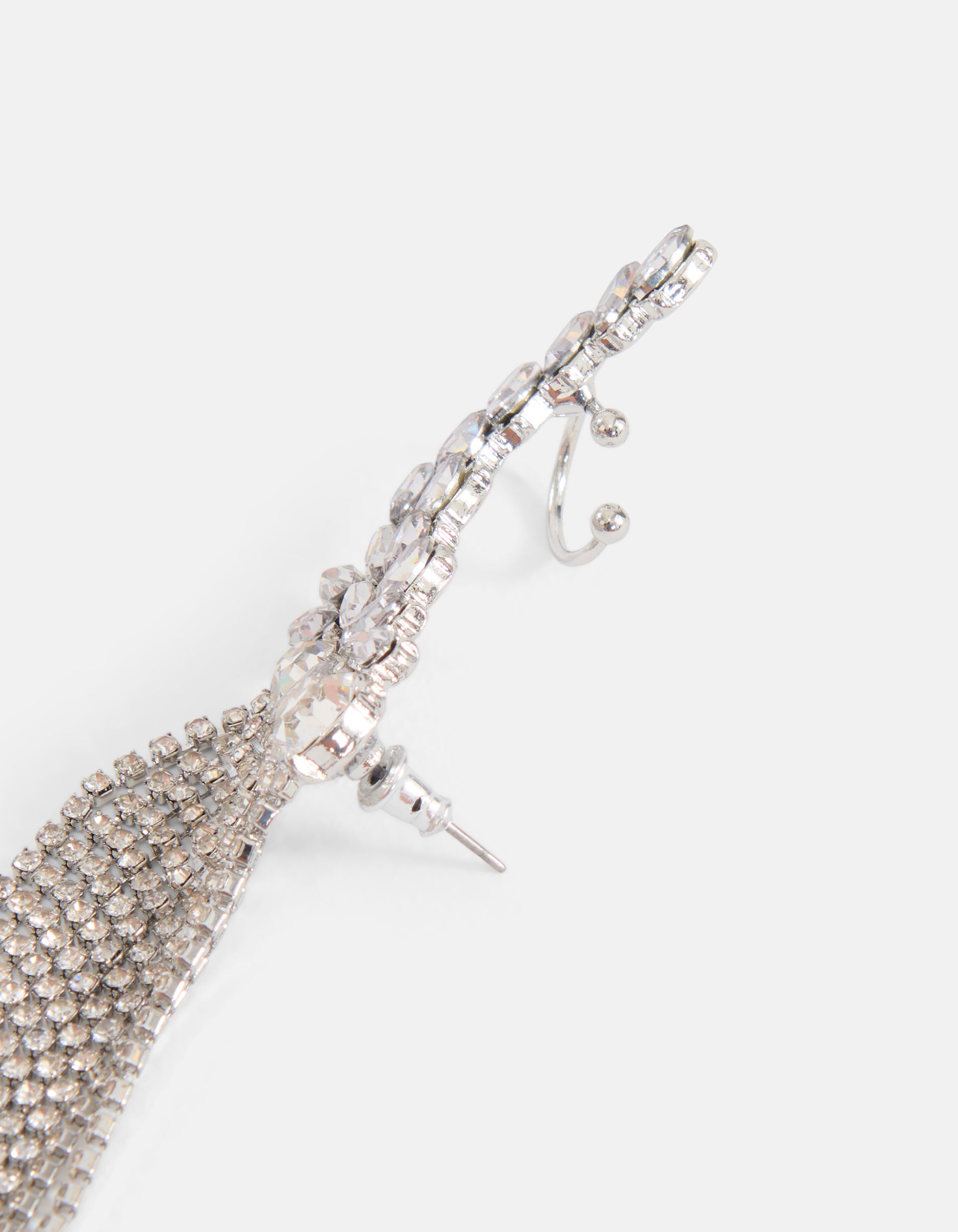 Strass-Ohrring Silber SHOEBY ACCESSOIRES