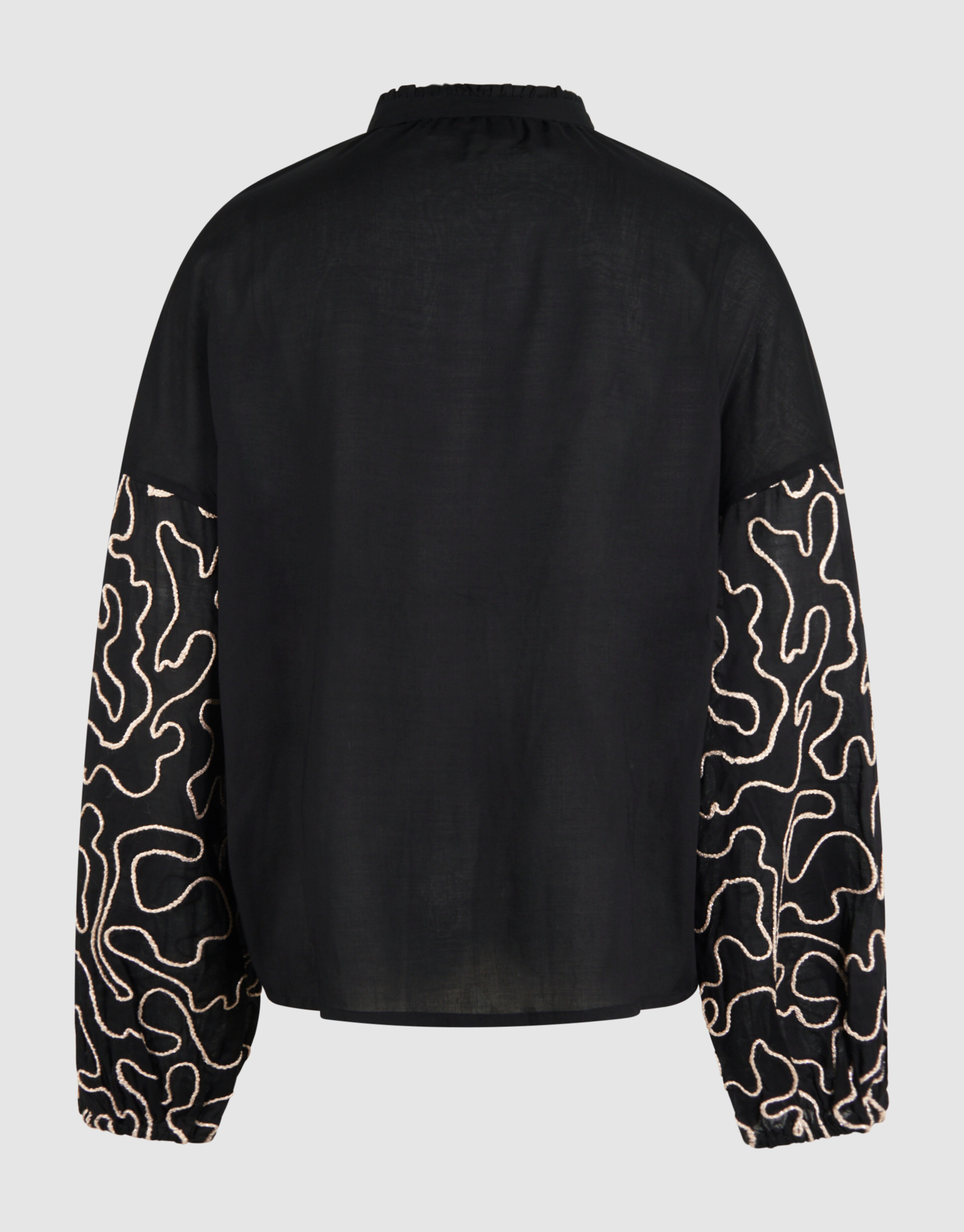 Bluse mit Kordelärmeln Schwarz SHOEBY WOMEN