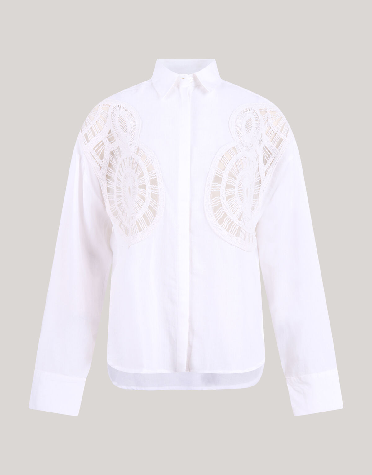Linnen Crochet Blouse Wit SHOEBY WOMEN