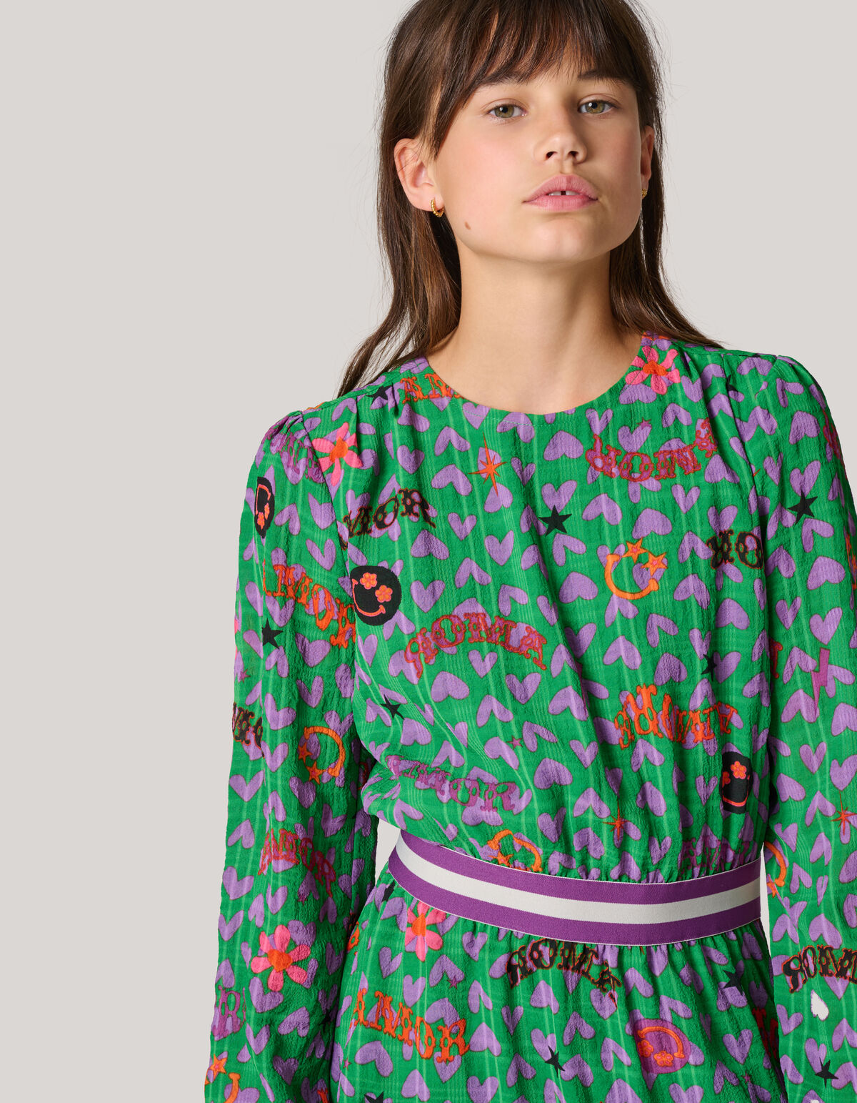 Bedrucktes Kleid Gr&uuml;n SHOEBY GIRLS