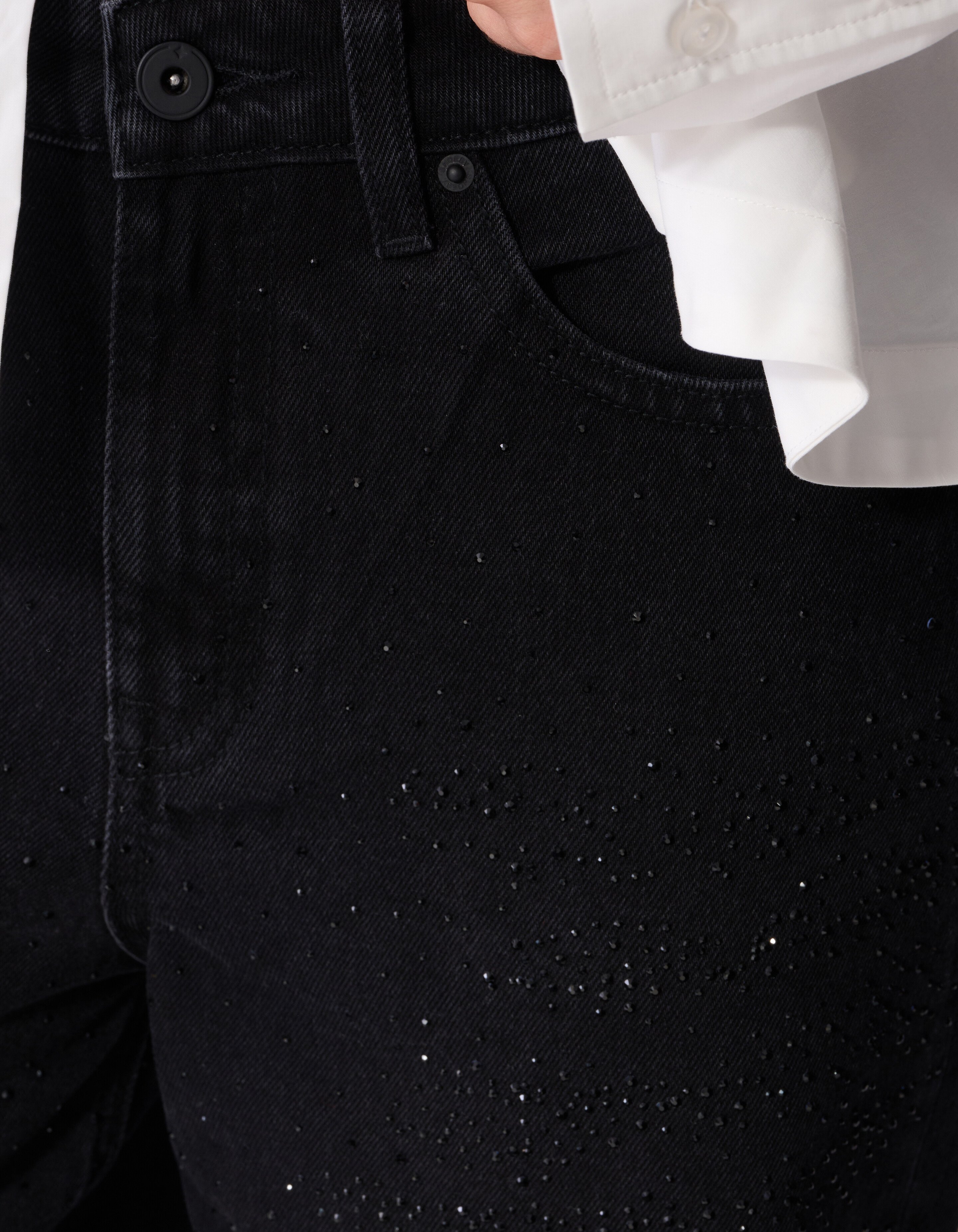 Baggy-Fit-Jeans mit Strass Schwarz SHOEBY WOMEN
