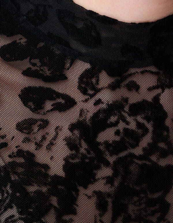 Rosen Mesh Top Schwarz SHOEBY WOMEN