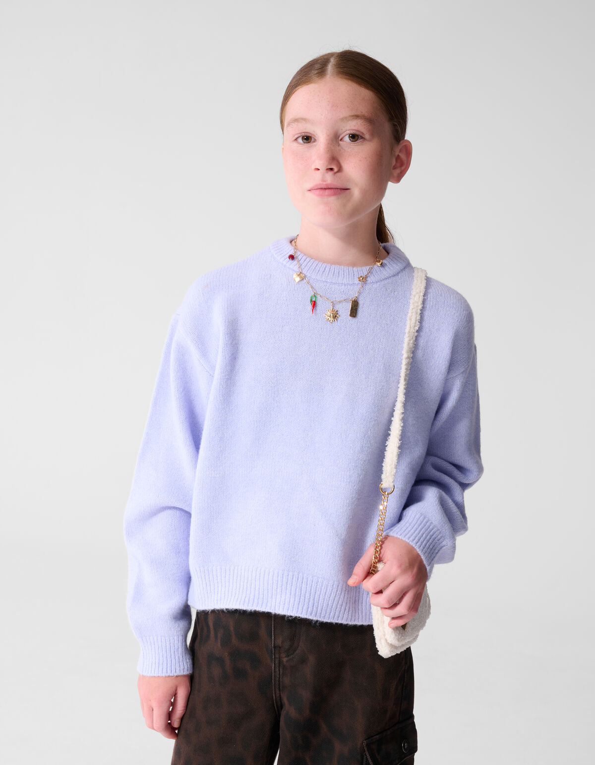 Strickpullover mit Schleife Lila SHOEBY GIRLS