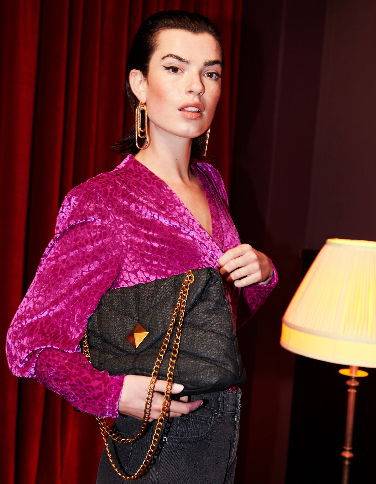 Denim-Tasche Dunkelgrau SHOEBY ACCESSOIRES