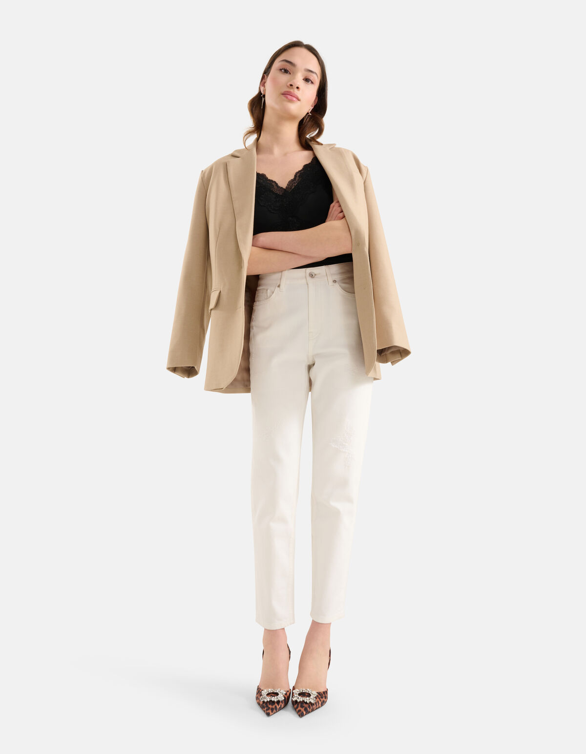 Tapered Fit Jeans Wei&szlig; L29 SHOEBY WOMEN