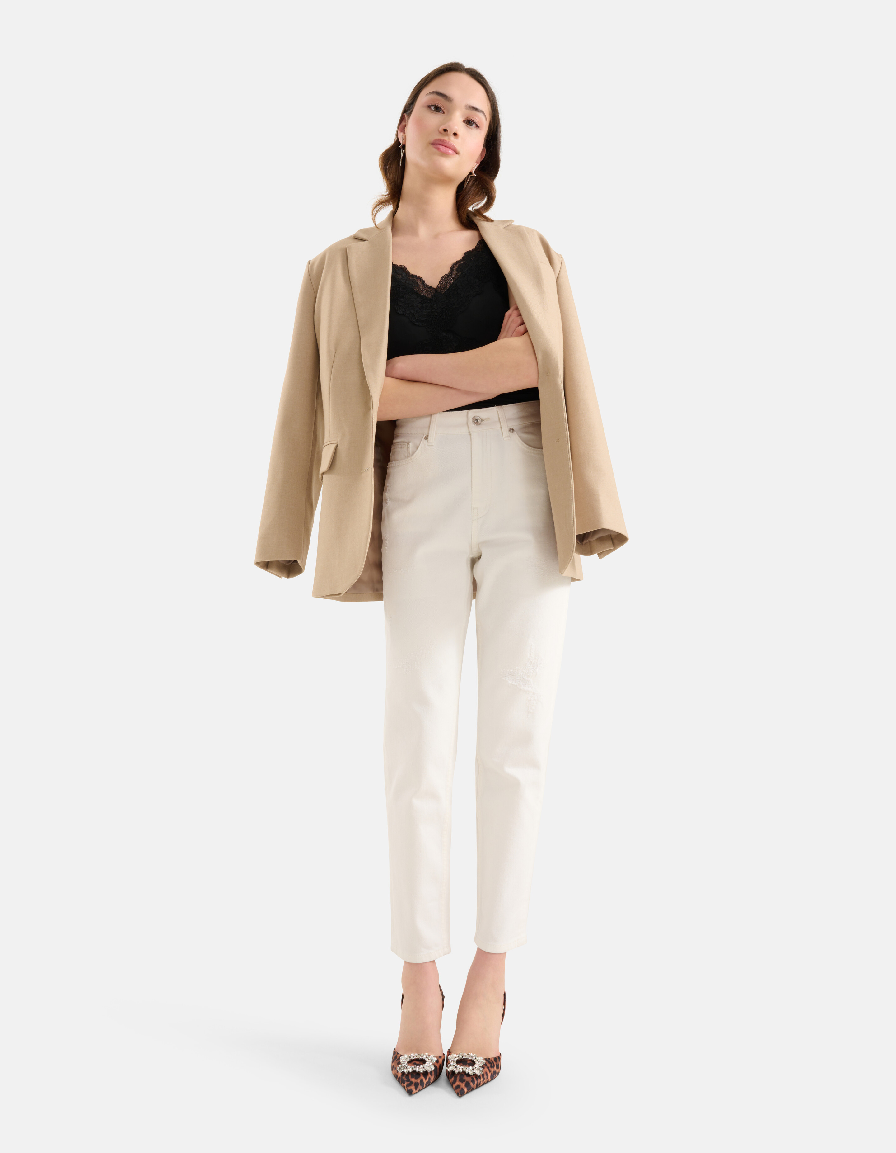 Tapered Fit Jeans Weiß L29 SHOEBY WOMEN