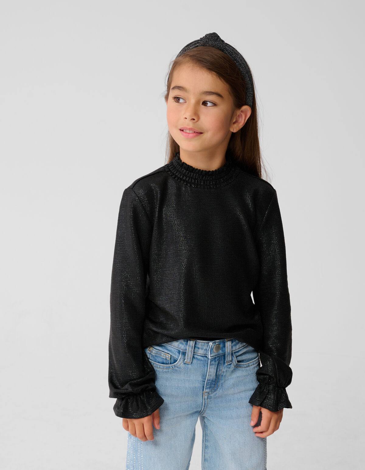 Metallisches Langarmoberteil Schwarz SHOEBY GIRLS