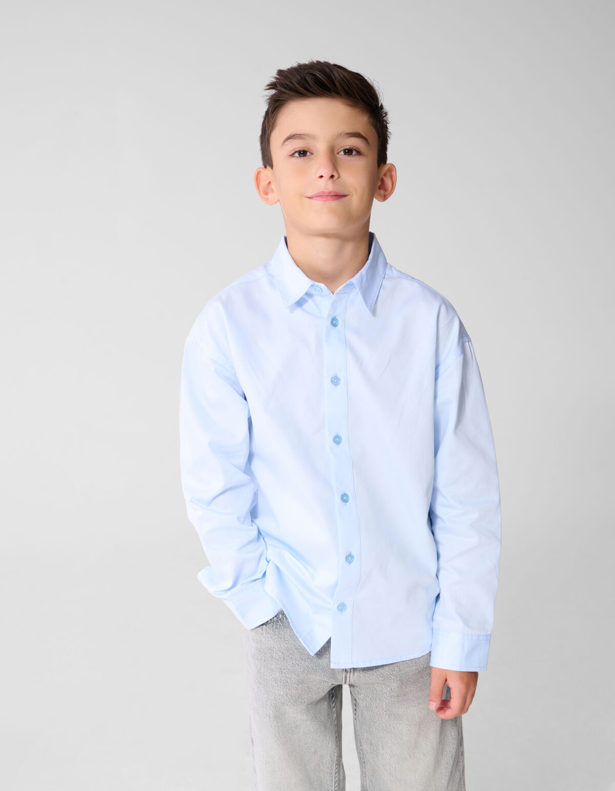 Oversized Basic-Hemd Hellblau SHOEBY BOYS