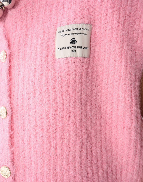 Flauschige Weste mit Kn&ouml;pfen Rosa SHOEBY WOMEN