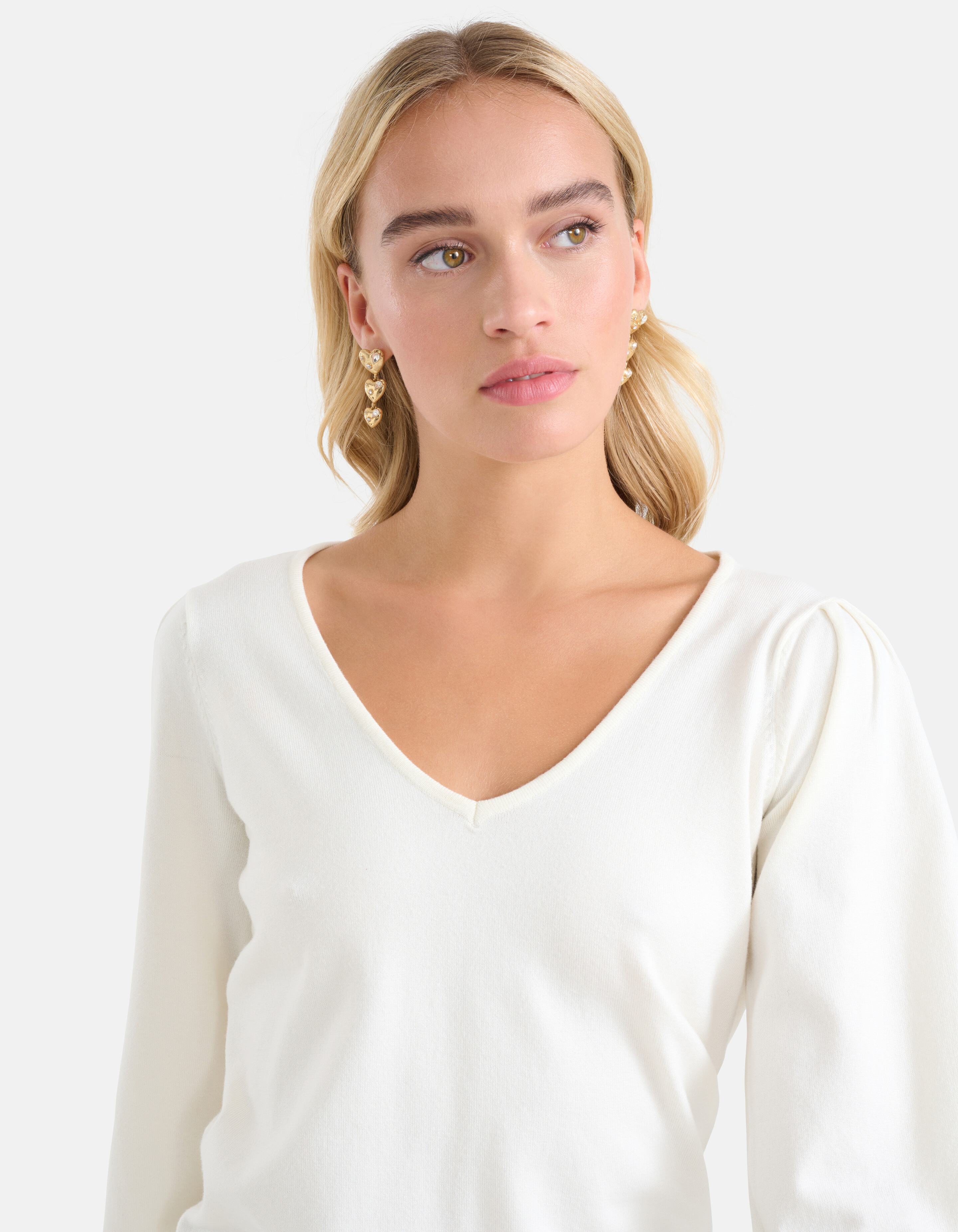 Gestrickter Pullover mit V-Ausschnitt Off White SHOEBY WOMEN