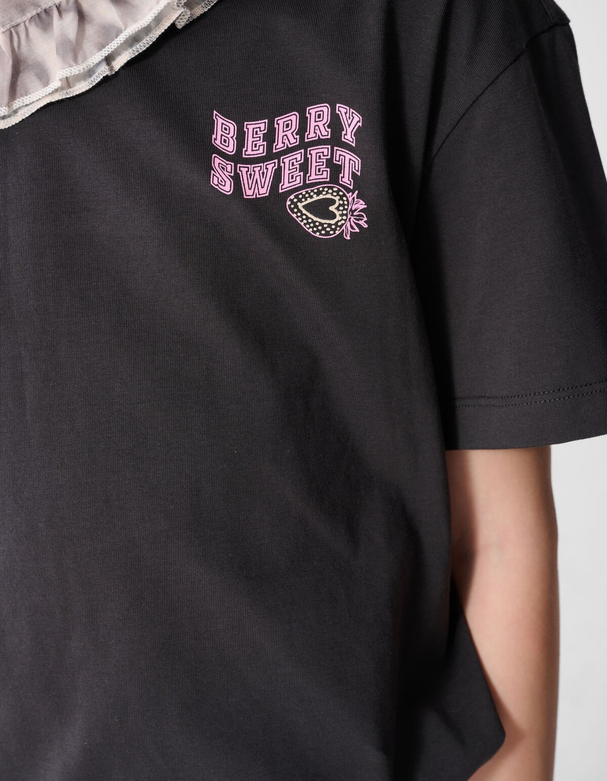 Erdbeer-Kunst T-Shirt Dunkelgrau SHOEBY GIRLS