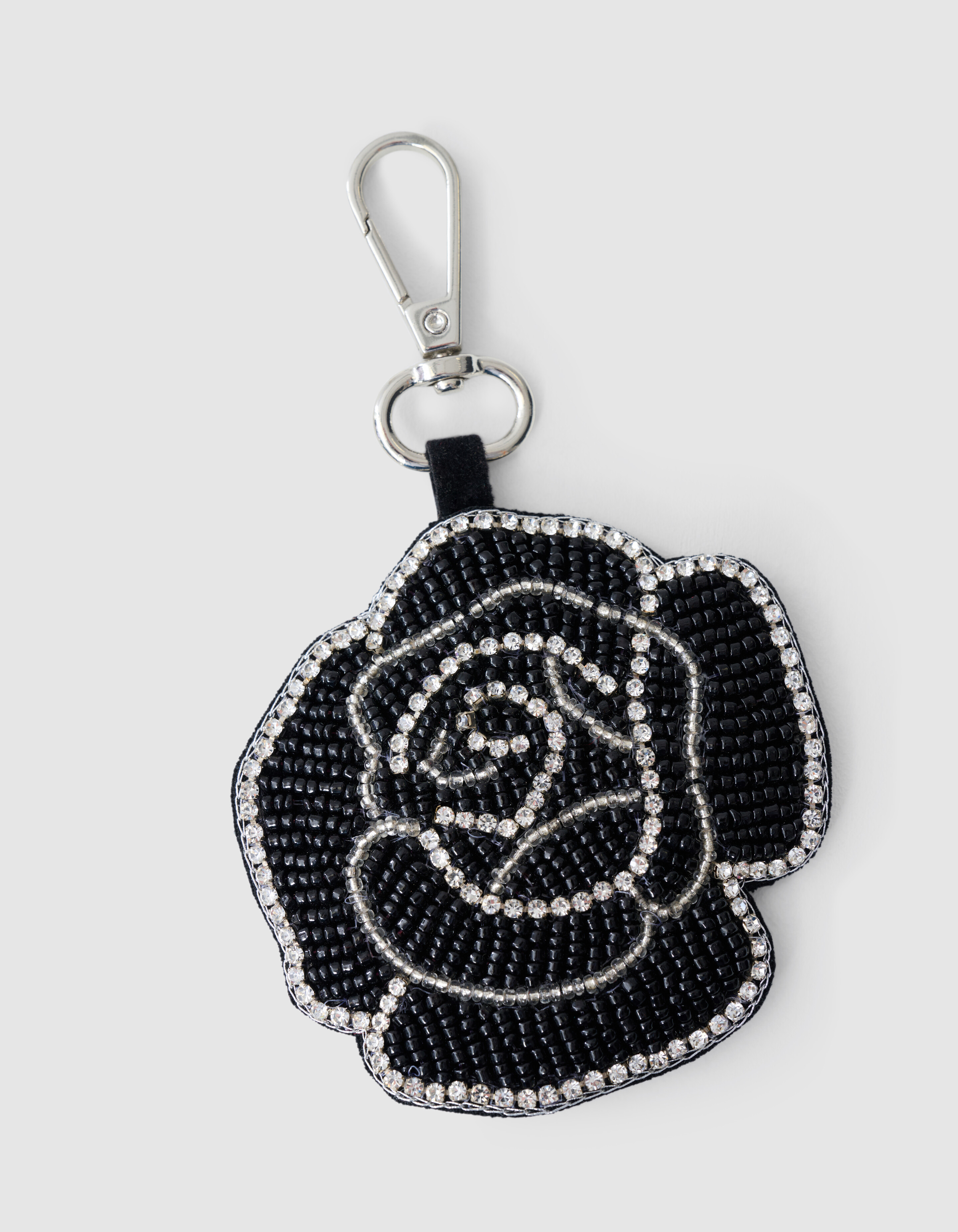 Perlenblumen Taschenanhänger Schwarz SHOEBY ACCESSOIRES