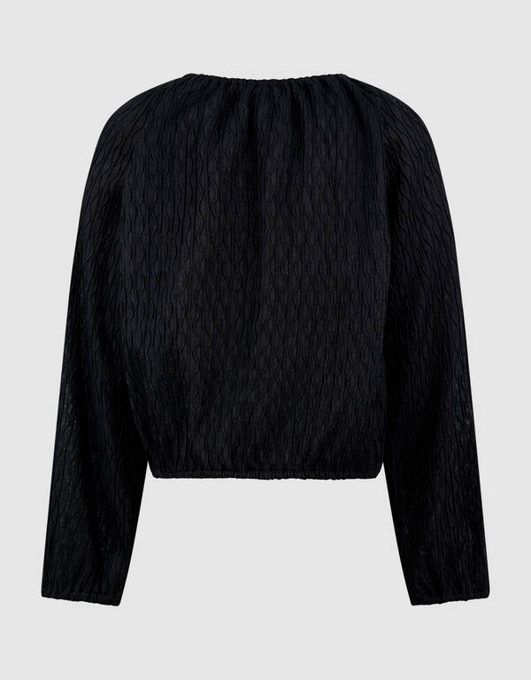 Wavy Struktur Top Schwarz SHOEBY GIRLS