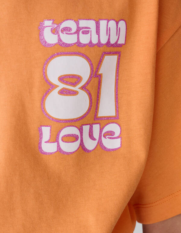 Team Love Artwork T-Shirt Orange SHOEBY GIRLS