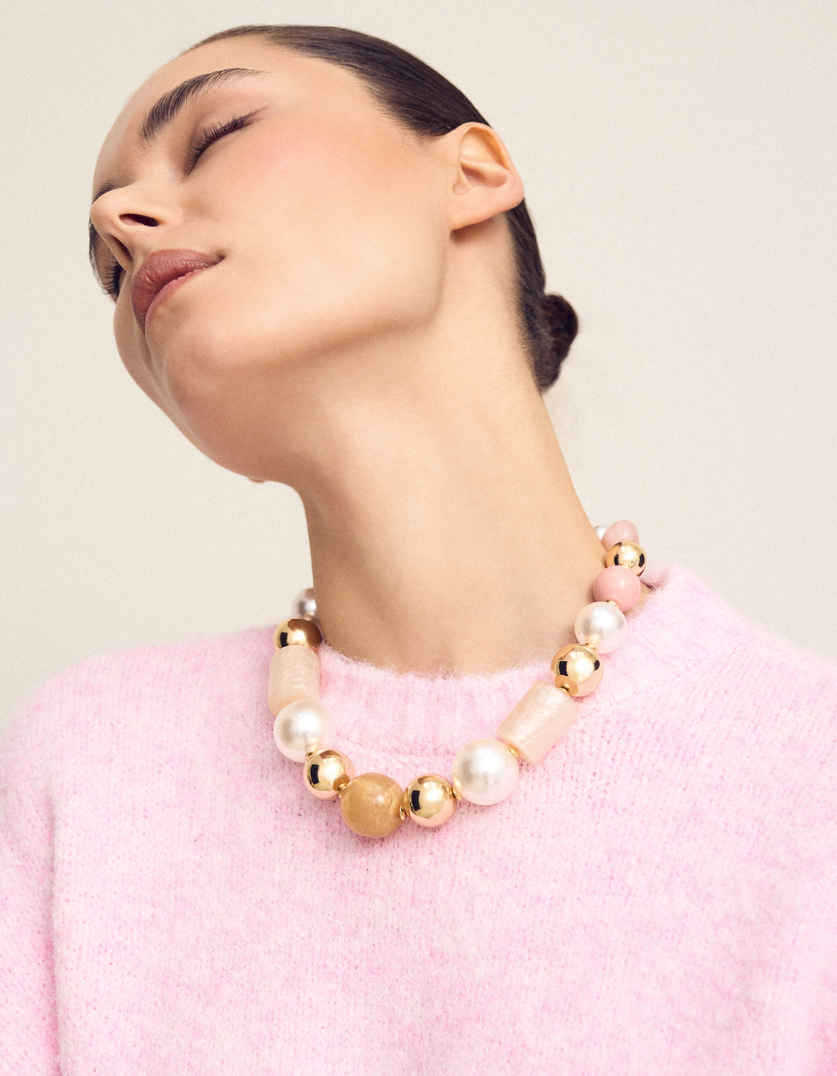 Bunte Steinkette Gold SHOEBY ACCESSOIRES