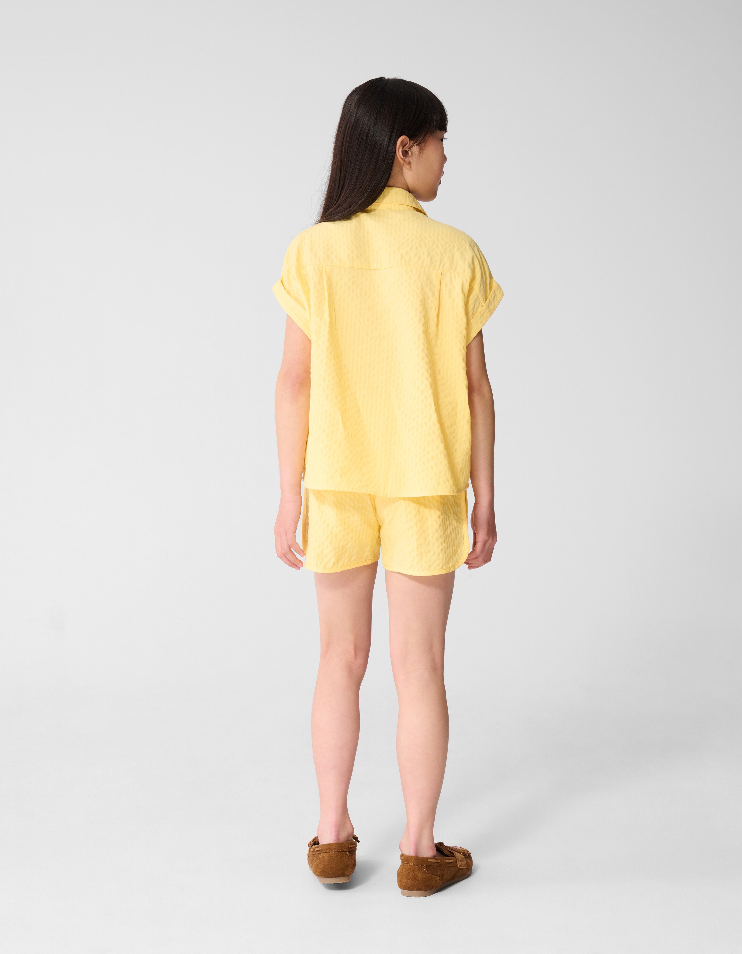 Pinstripe-Strass-Bluse Hellgelb SHOEBY GIRLS