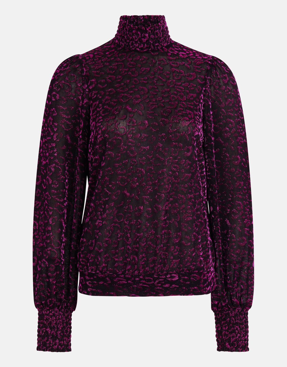 Lurex-Langarmtop Lila SHOEBY WOMEN