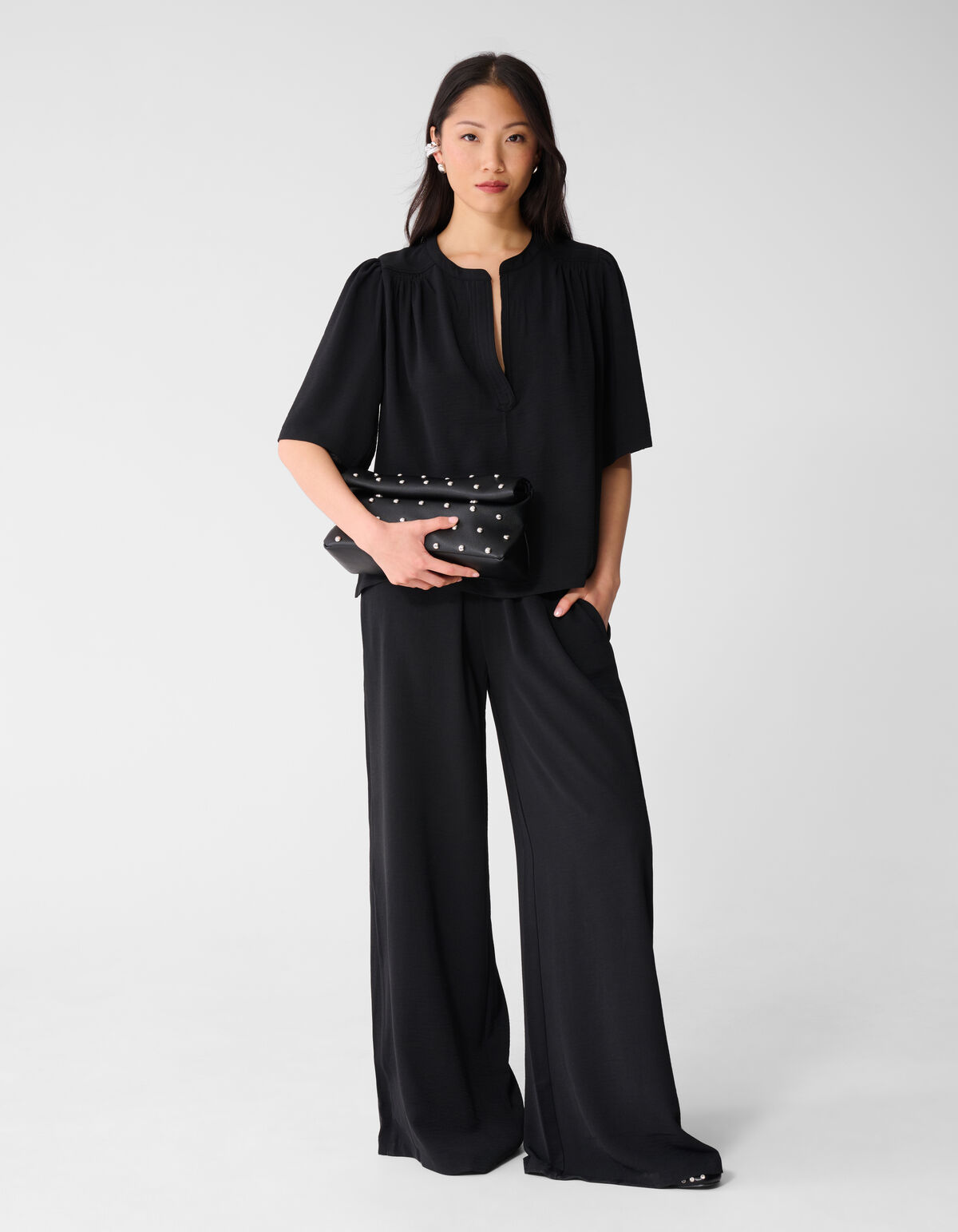 Twist Kurzarm-Top Schwarz SHOEBY WOMEN