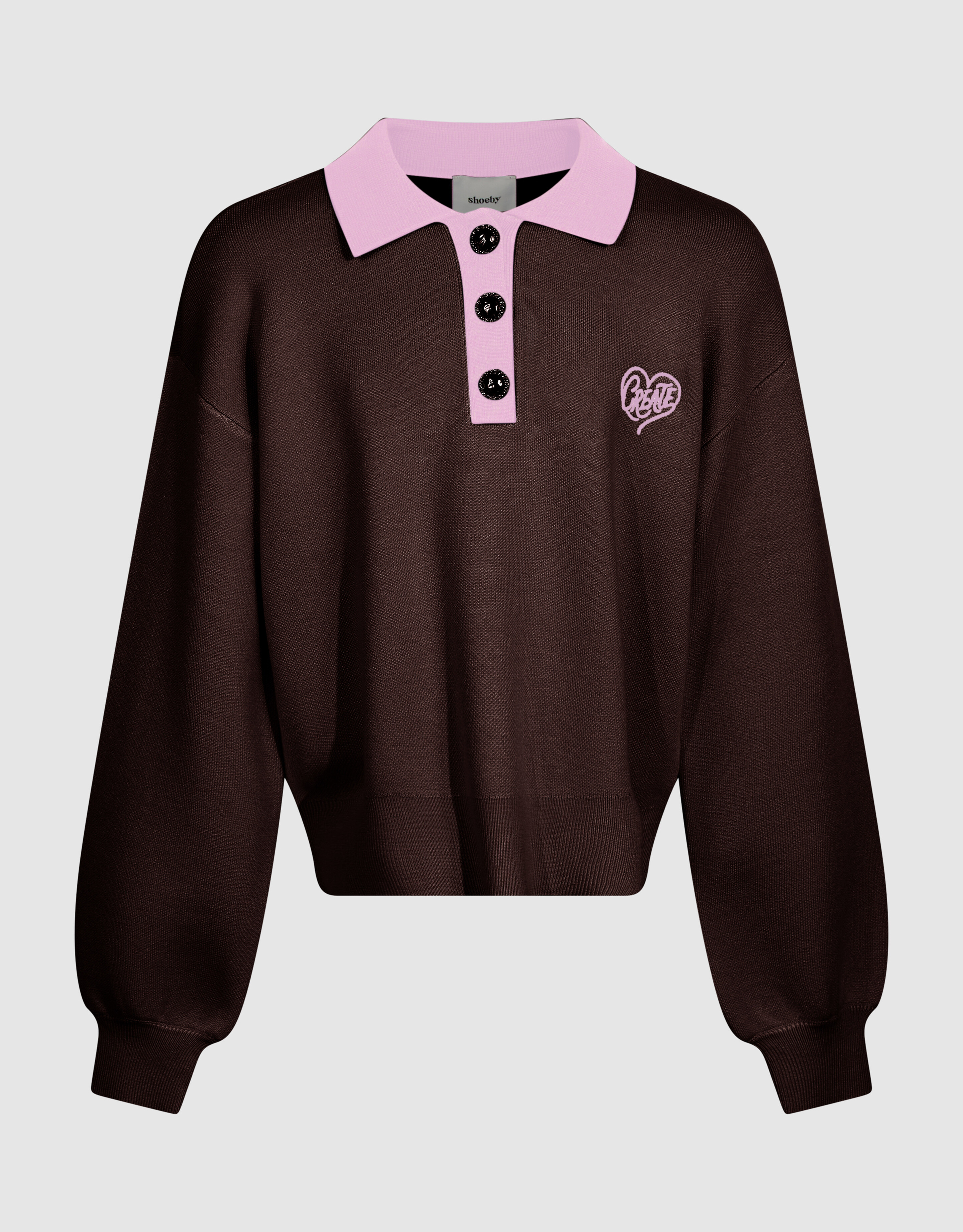Create Strickpolo Braun/Rosa SHOEBY GIRLS